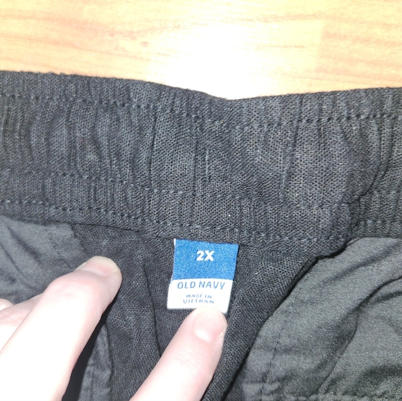 Old Navy Black Linen-Blend Cropped Pants Women’s 2X Elastic Waist Contemporary C - Picture 4 of 5